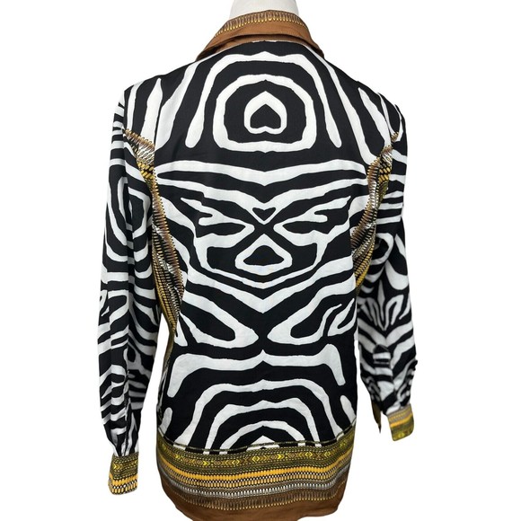 Minaa Monroe Safari Blouse. Silky Feel. Size Small. - Picture 2 of 5